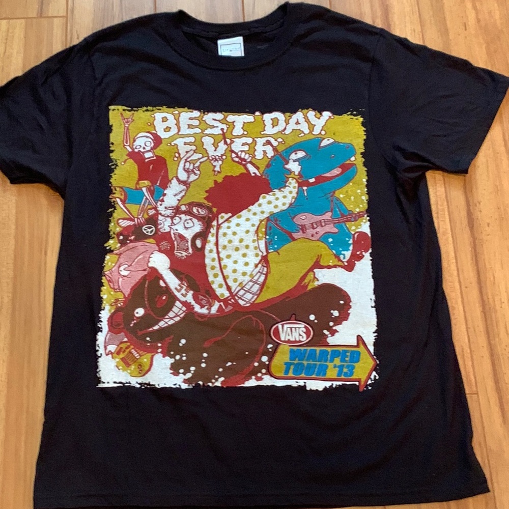 Warped Tour 13 BEST DAY EVER 2013 Concert Band Tee shirt top VANS Music